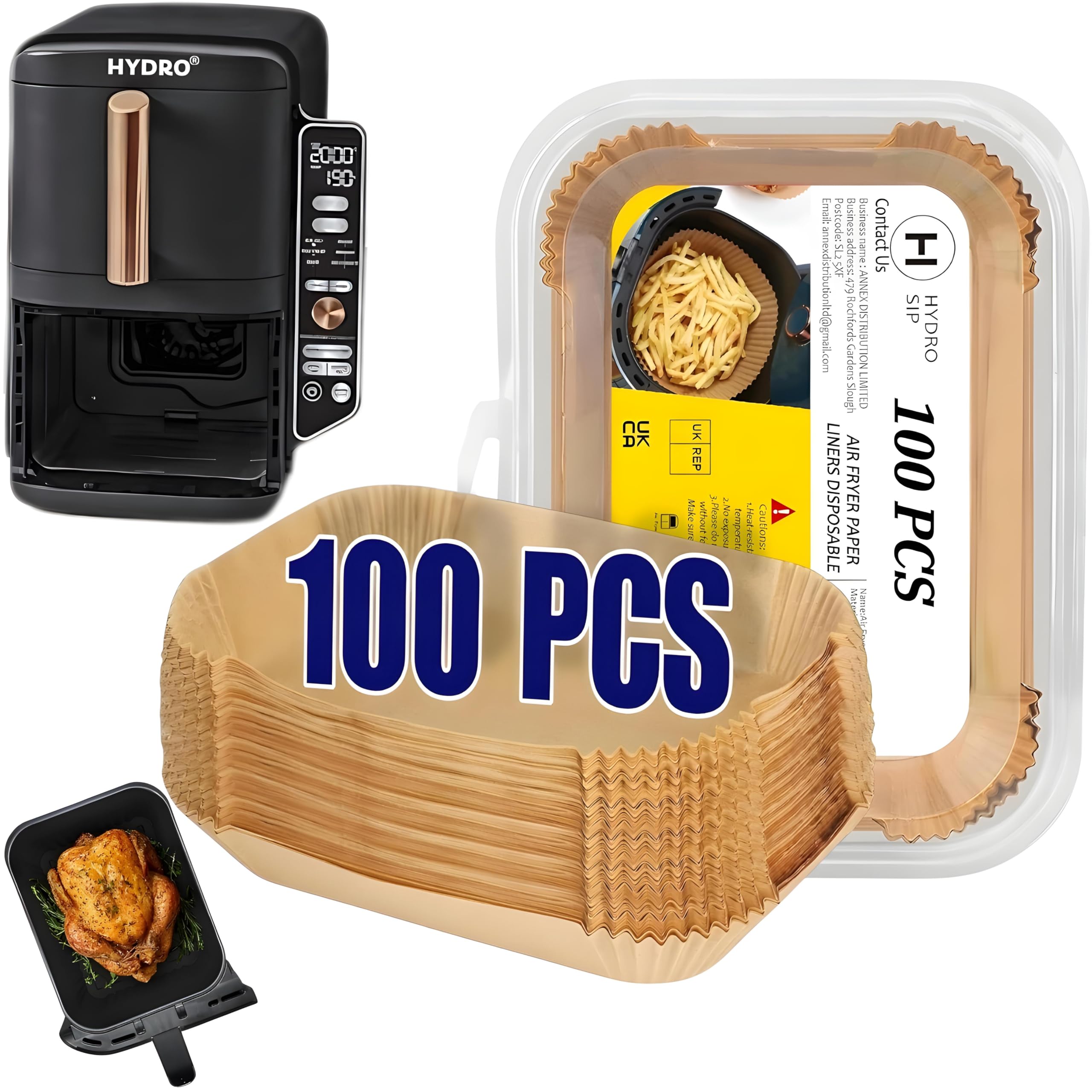 Ninja Double Stack XL 9.5L Air Fryer Liners for SL400UK, Air Fryer Accessories for Ninja Stack XL SL400UK and Other Dual Zone Air Fryers by Hydro