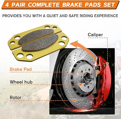 Miniatura 5 de Cyleto Ranger 700 500 Pastilla de freno de estacionamiento para Polaris Ranger 800 900 XP Crew 2X4 4X4 6X6 2005 2006 2007 2008 2009 2010 2011 2012