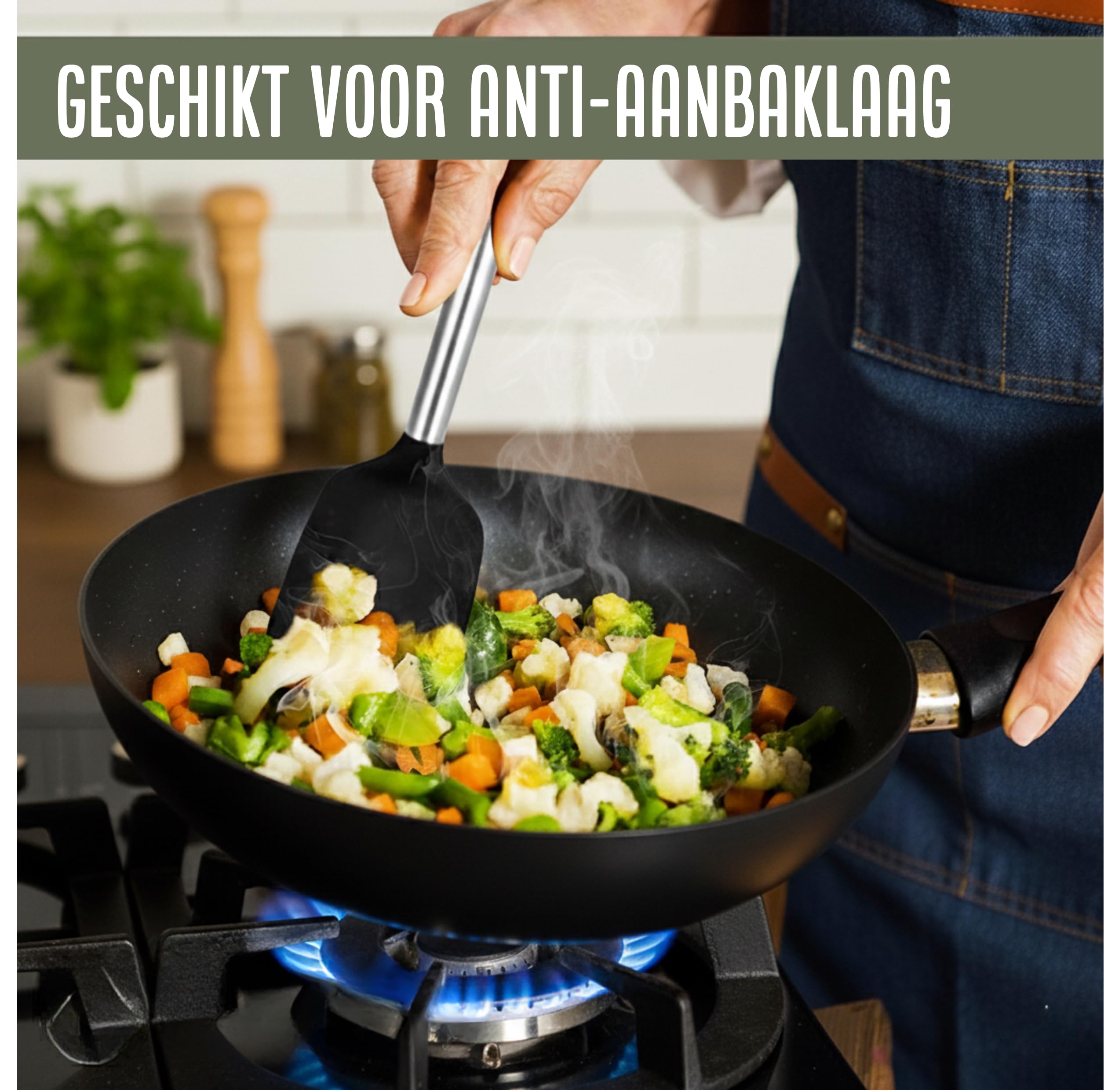 Set di 26 utensili da cucina XL con supporto – nero | Strumenti in silicone resistenti al calore e supporto in acciaio inox senza BPA, lavabili in lavastoviglie, sicuri antiaderenti, di alta