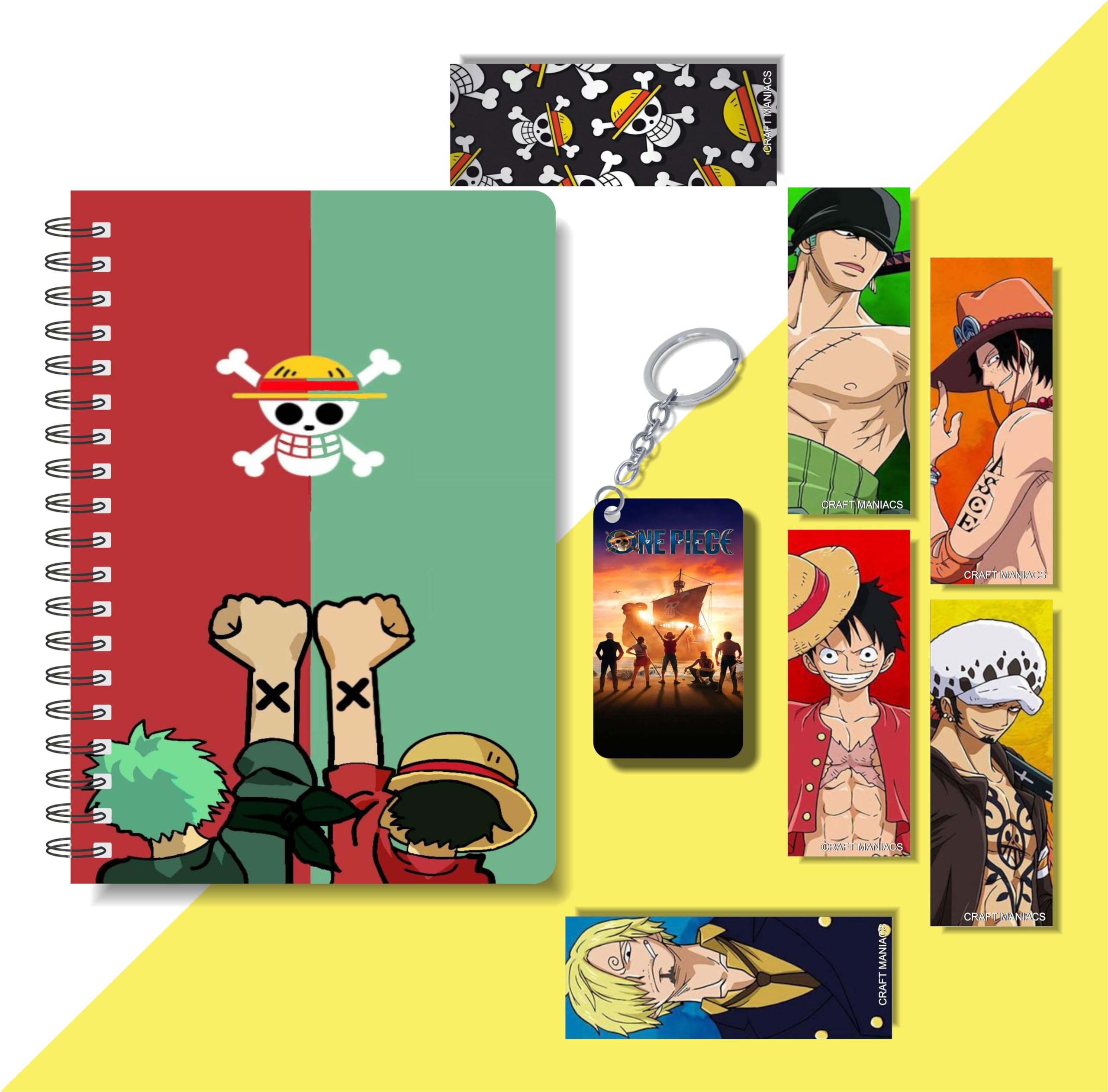 CRAFT MANIACS ONE PIECE ZORO & LUFFY FRIENDSHIP A5 RULED 160 PAGES