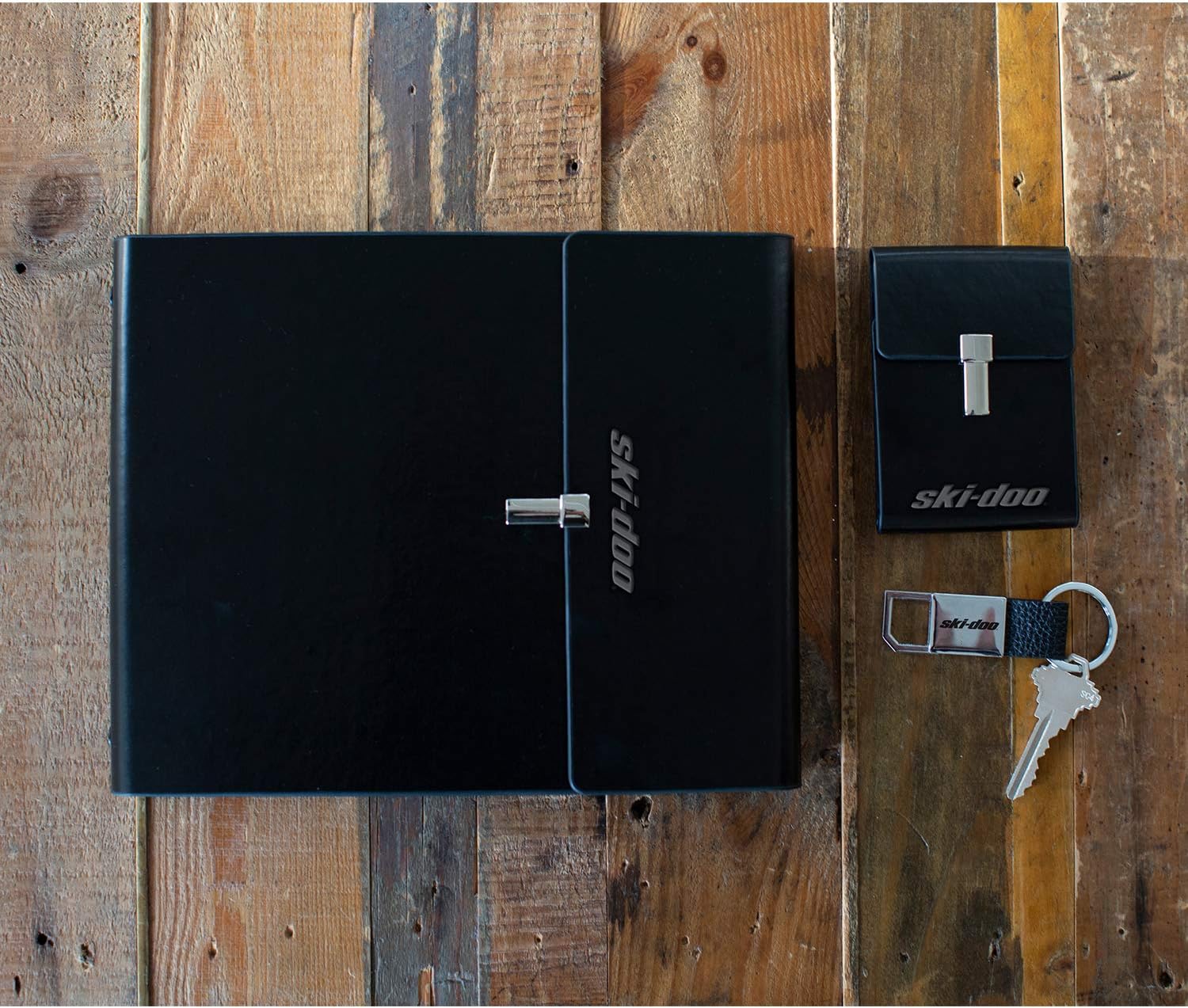 Ski-Doo PU Leather Notebook Kit, Black