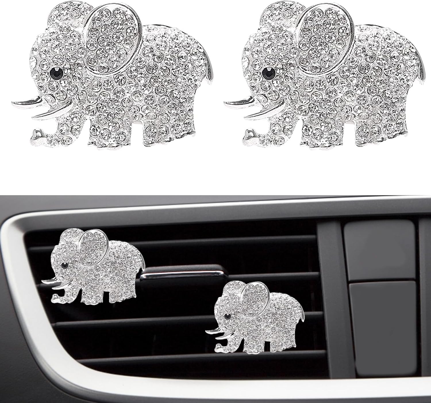 2 Pack Bling Car Air Freshener, Crystal Car Diffuser Vent Clip