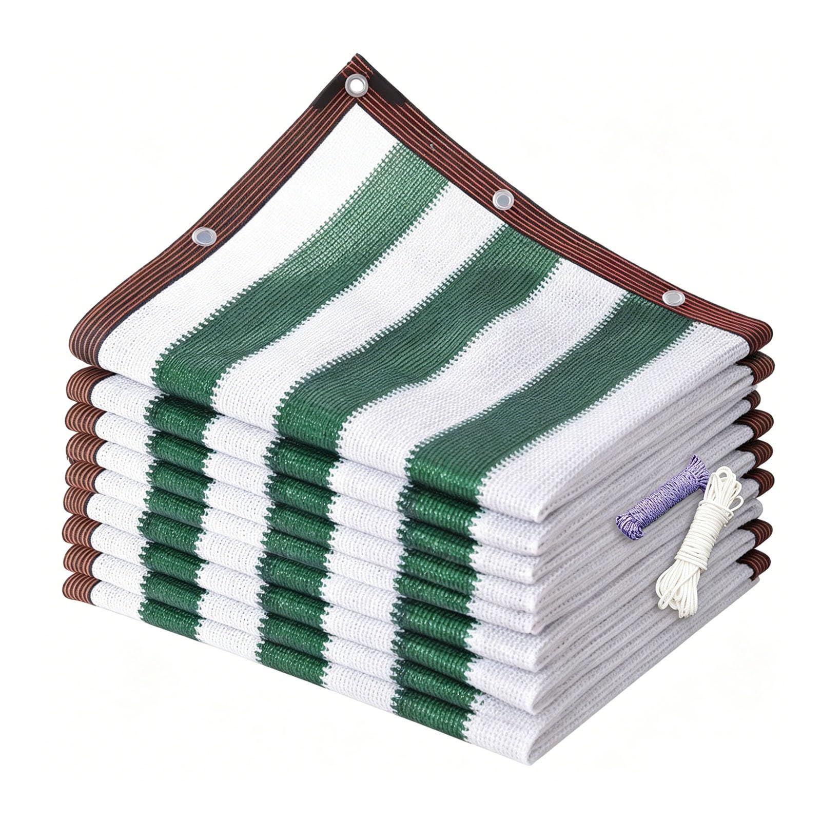95% White & Green Shade Cloth For Plant Sunblock Sun Shade Net With Grommets Breathable HDPE Mesh Tarp For Plant Cover, Greenhouse, Tomatoes, Plants(30x36ft)