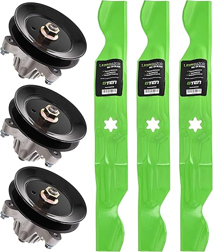 8TEN Kit de cuchillas de elevación alta para cubierta de corte de 50 pulgadas MTD Cub Cadet LTX1050KH LTX1050KW YT950KH 942-04053C