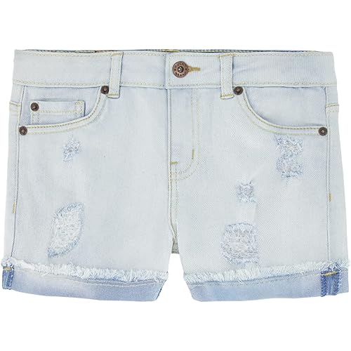 Lucky Brand girls Cuffed Jean Shorts, Stretch Denim With 5 Pockets, Mid to High Rise Waist
