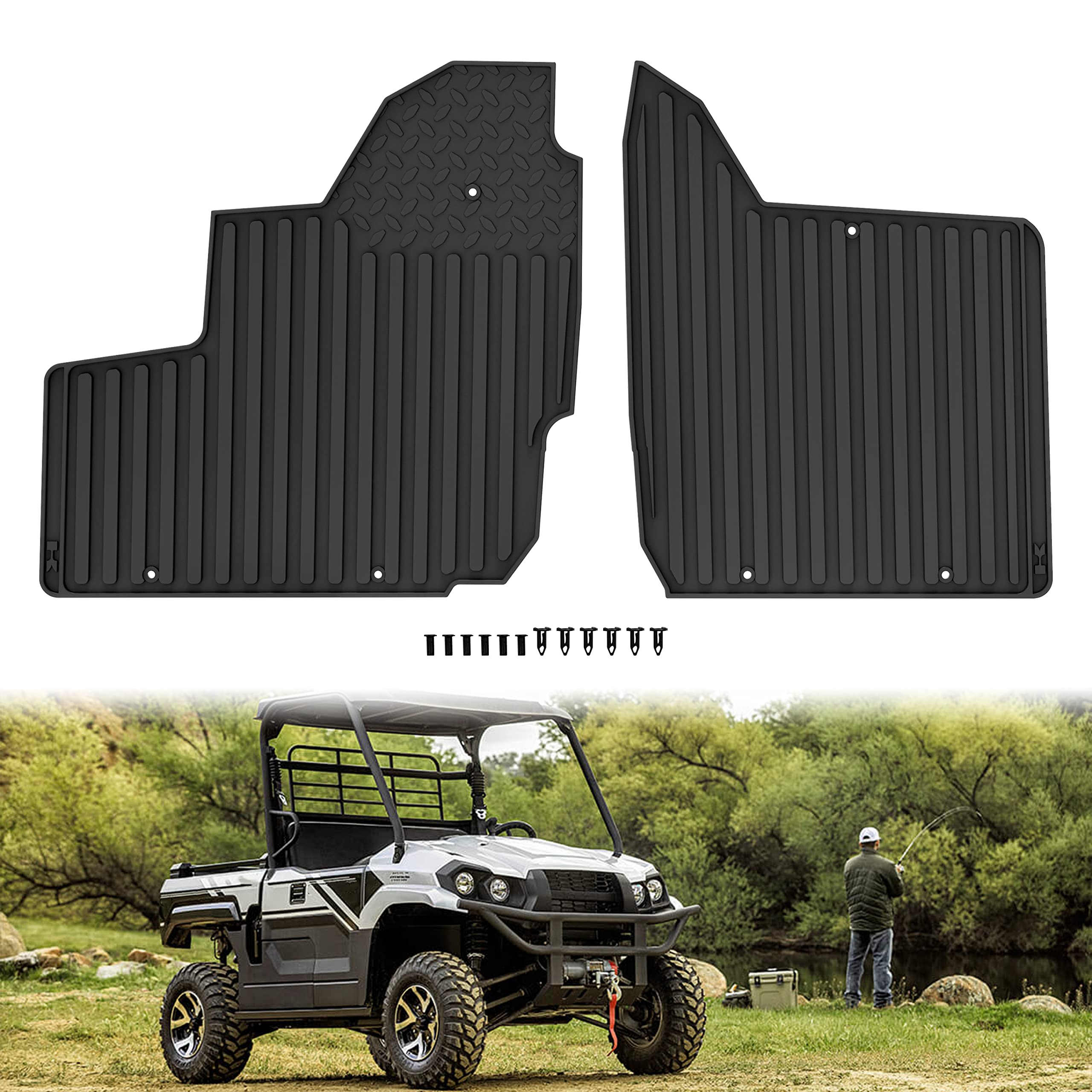 Amazon.com: SAUTVS TPE Front Floor Mats for Kawasaki Mule