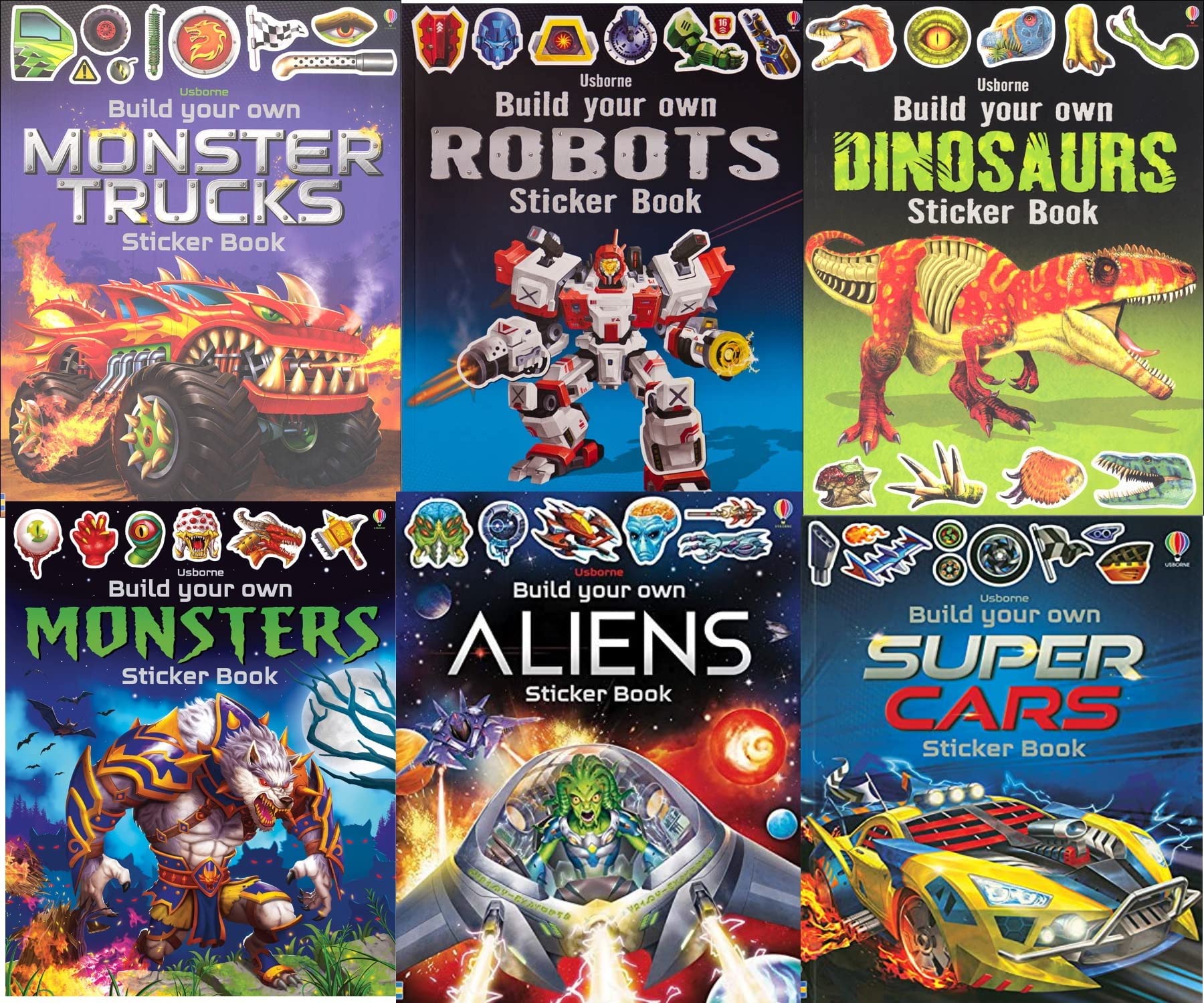 Buy Build your own Sticker 6 book collection set (Build Your Own Aliens