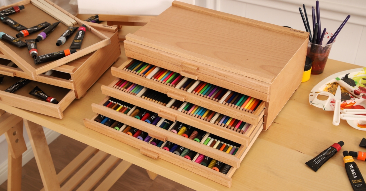 Amazon.com: VISWIN Upgraded 6-Drawer Wood Artist Supply Storage