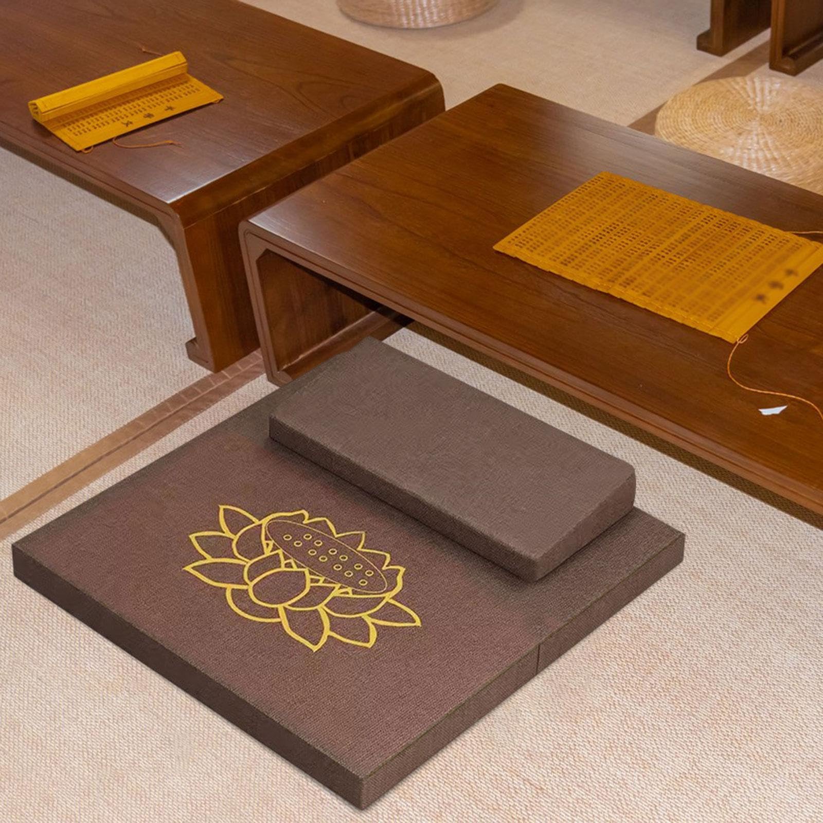 Cuscino da Pavimento Quadrato Realizzato in Lino Resistente Design Moderno Supporto per Meditazione E Portatile E Multifunzionale Adatto a