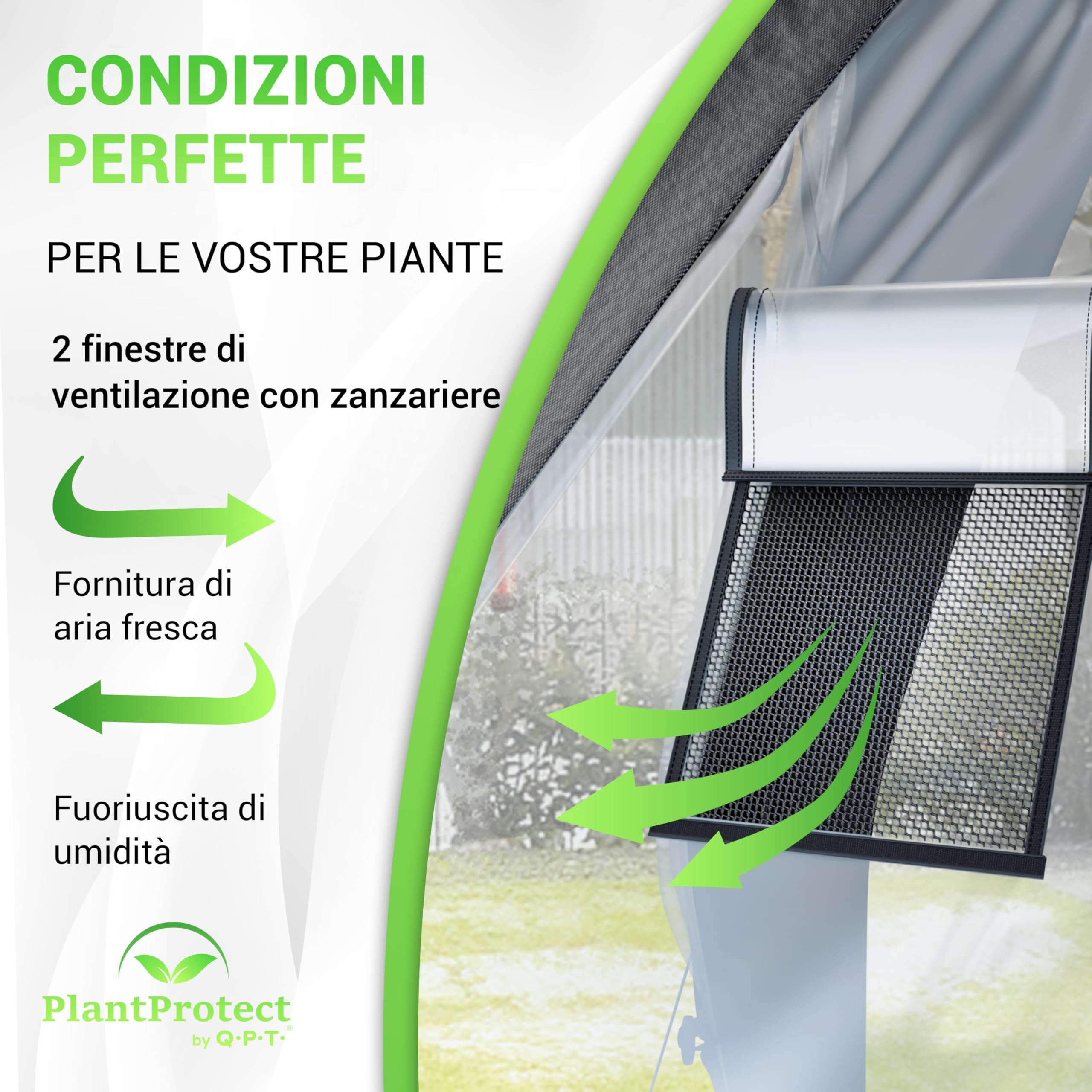 Q.P.T. Serra invernale per piante in vaso - materiale in PVC resistente per la protezione dal gelo, dal vento e dalla pioggia, facile montaggio