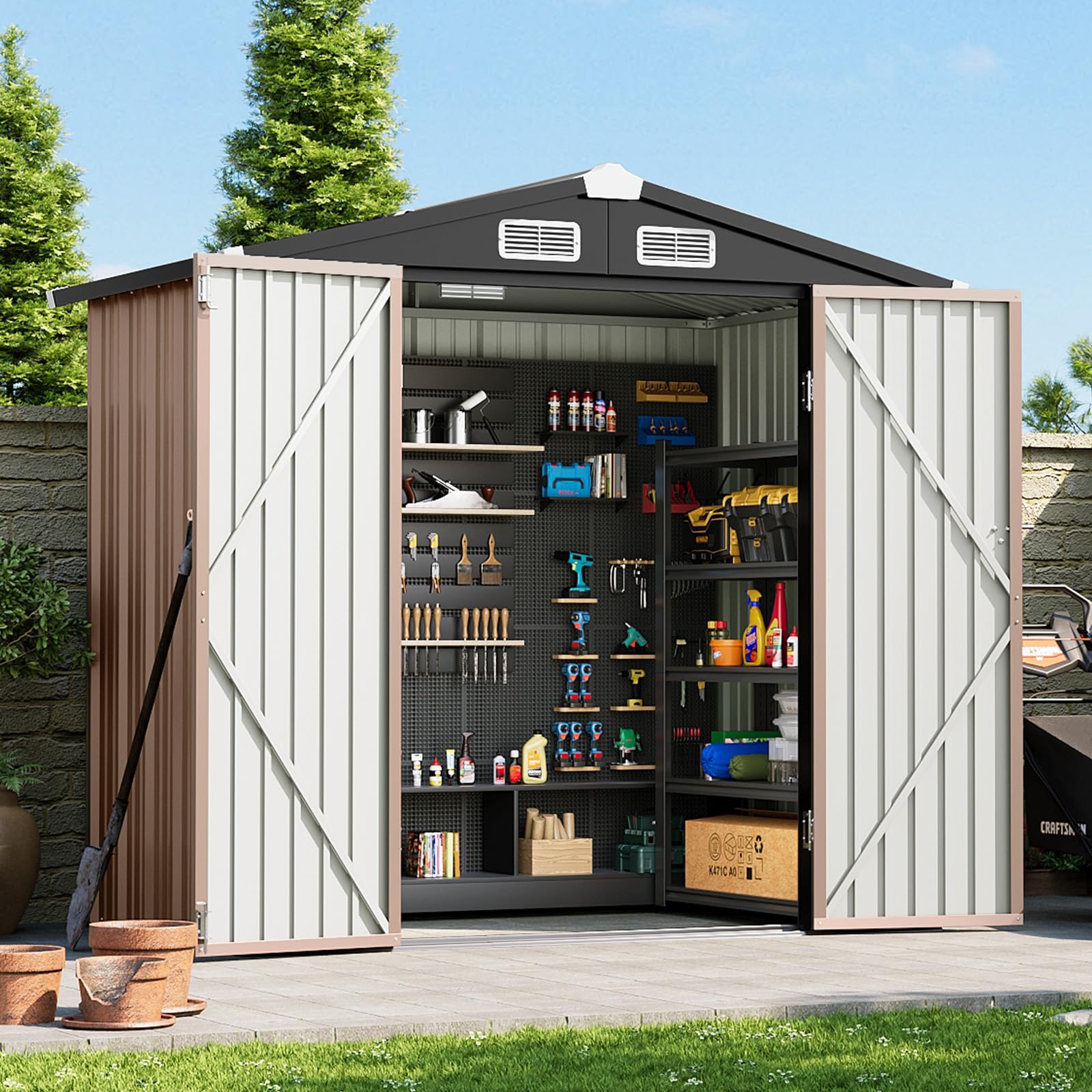 Amazon.com : Breezestival 6x4 FT Outdoor Storage Shed, Metal
