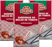 Sardinha Portuguesa em Lata Ramirez em Molho de Tomate - Tampa Abre Fácil - 125g - Importada - 3 Un.