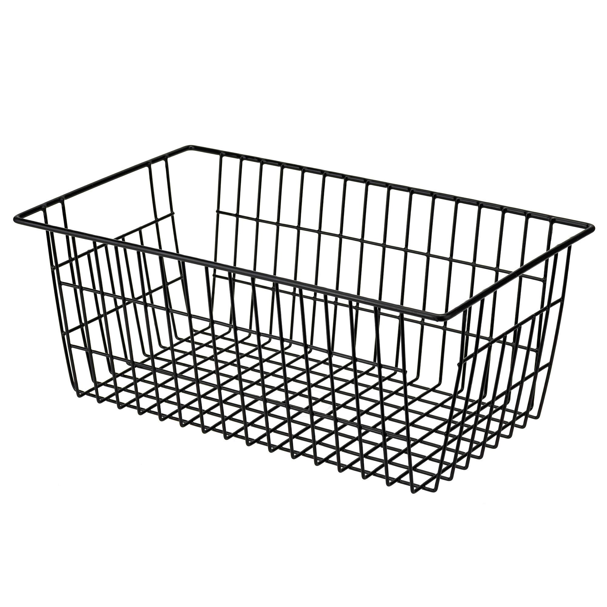 SANNO Wire Organizer Storage Bins Basket Black Farmhouse Large