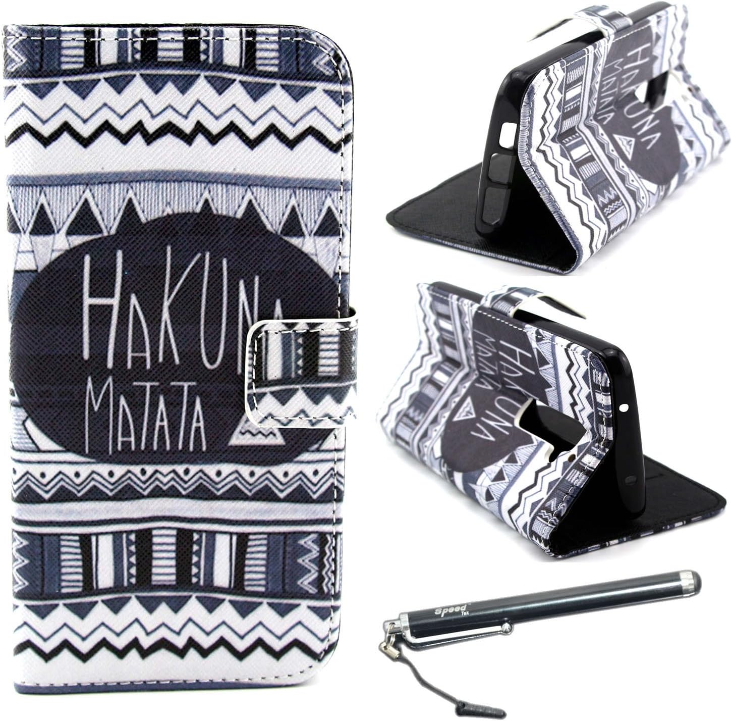 LG G2 Case, Speedtek Tribe Pattern Premium PU Leather Wallet Flip Protective Skin Case with Magnetic Closure for LG G2 LG Optimus G2 [At&T, Sprint, T-Mobile] (Built-in Credit Card/ID Card Slot)