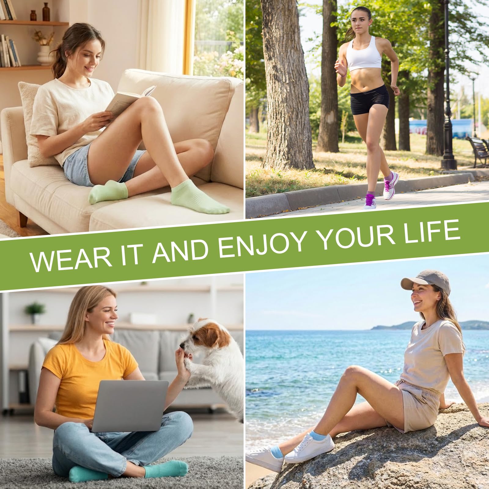 Ankle Socks Women, 5 Pairs Bamboo Low Cut Ladies Trainer Socks, Breathable Seamless Short Summer Thin Socks — view 7
