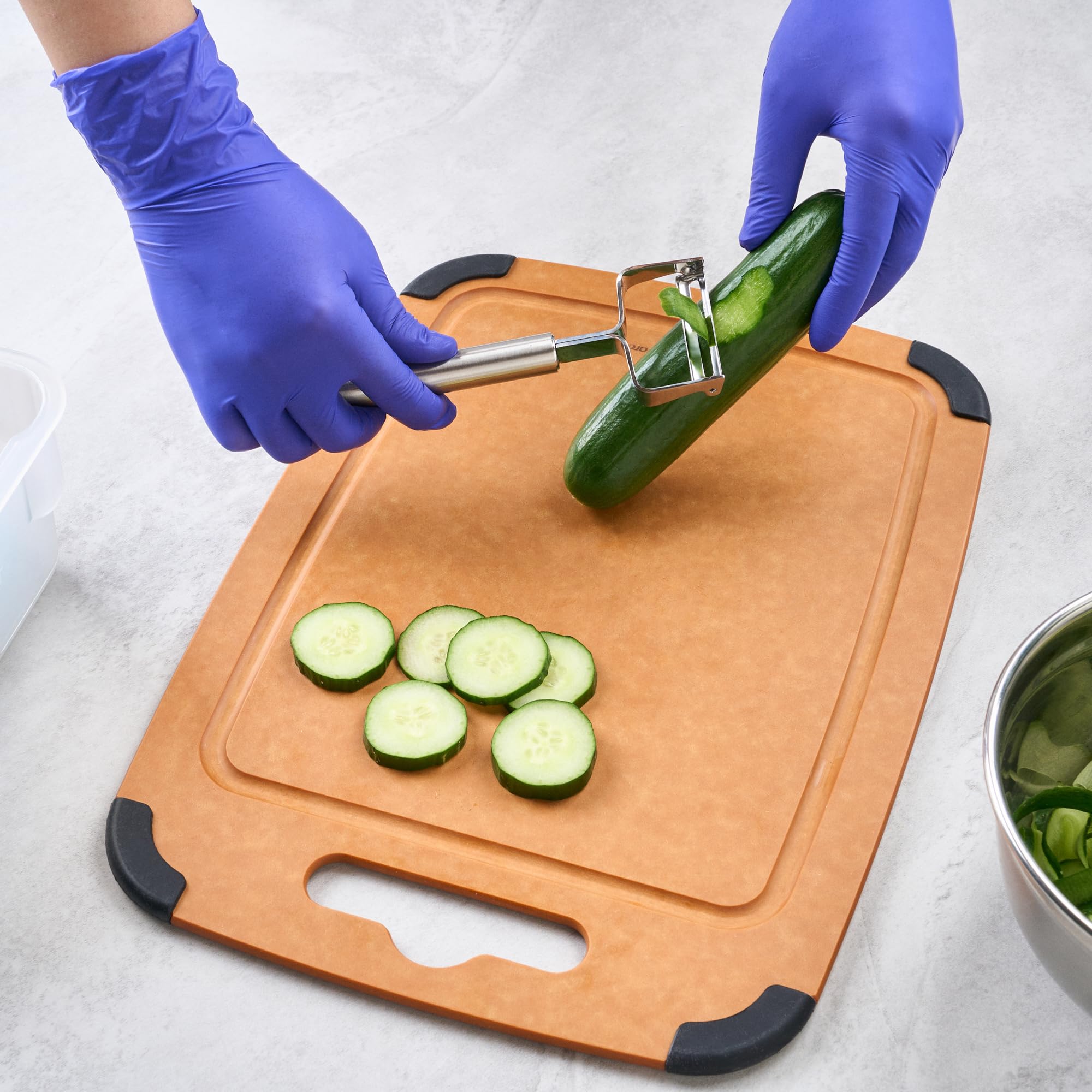 German Standard - Pelador de verduras de 6.6 pulgadas, pelador de patatas en 1 Y, hoja ultra afilada, mango ergonómico, pelador de frutas de acero inoxidable, apto para lavavajillas, para calabacín,