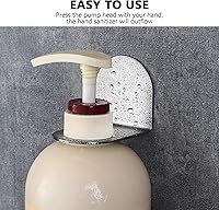 Vista 3 de Soporte dispensador de jabón de montaje en pared: 2 soportes dispensadores de botellas, estante colgante de acero inoxidable, gancho adhesivo