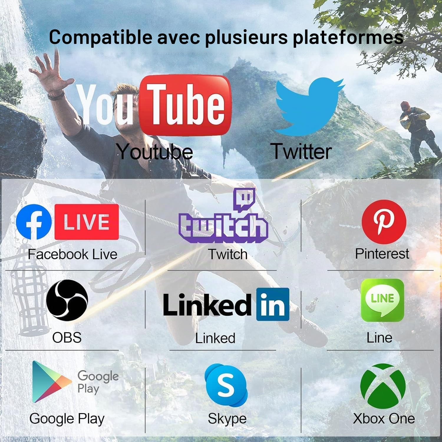 Carte de capture vidéo HDMI Azuxreza pour commutateur, 4K pour le streaming avec USB 3.0 et 2K 30 FPS Game Capture pour Nintendo Switch/PS5/Xbox/PS4/Steam Deck