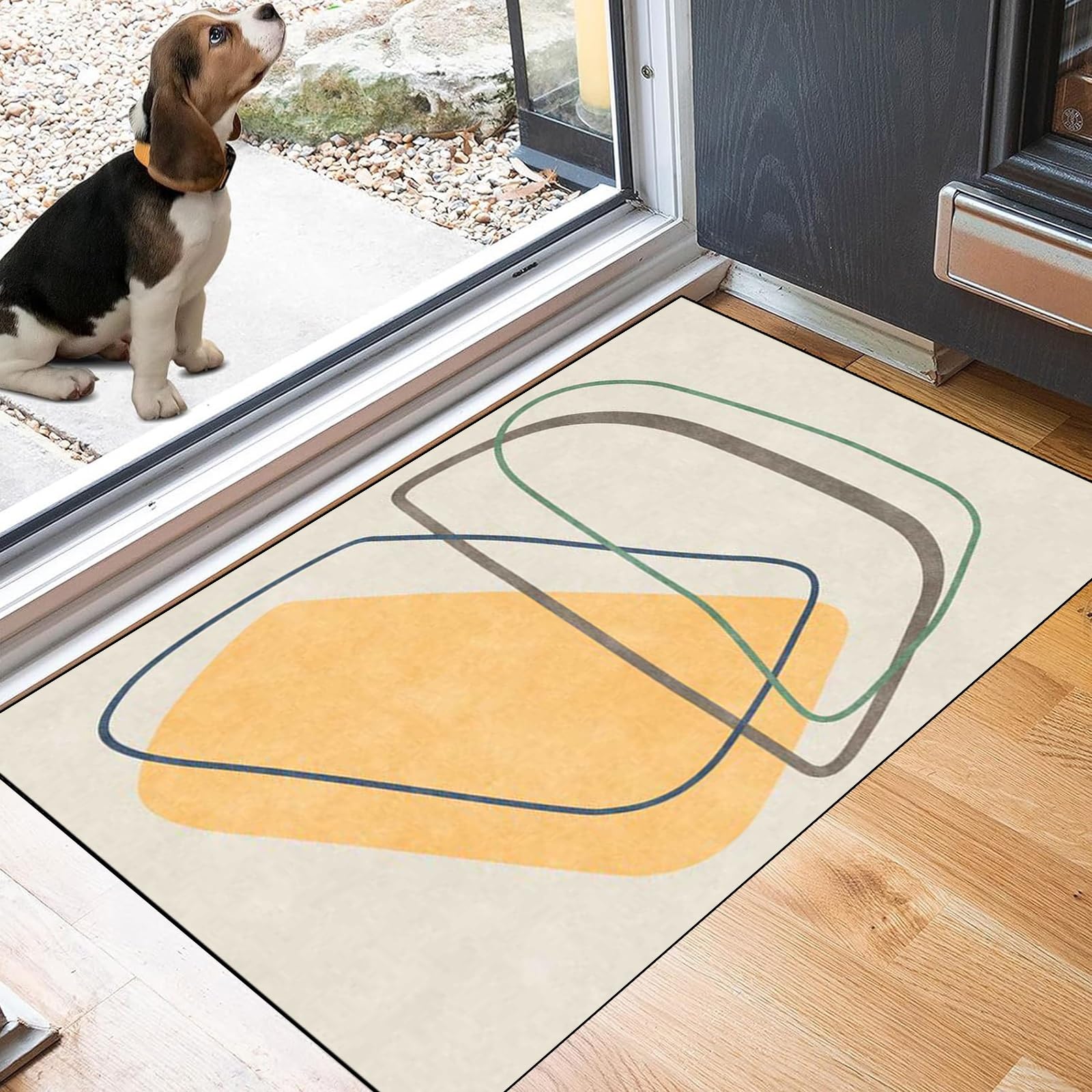 Alfombra cocina 70x180 de tacto suave y diseño abstracto contemporáneo
