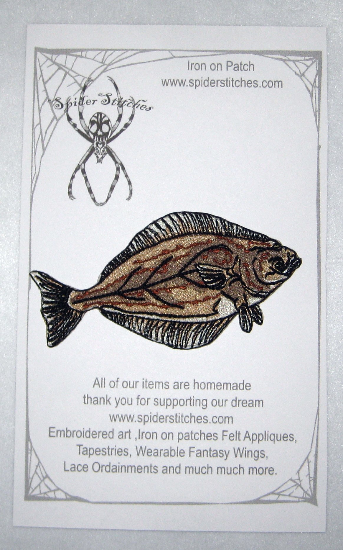 Pacific Halibut Fish Hippoglossus Stenolepis Iron on Patch Applique