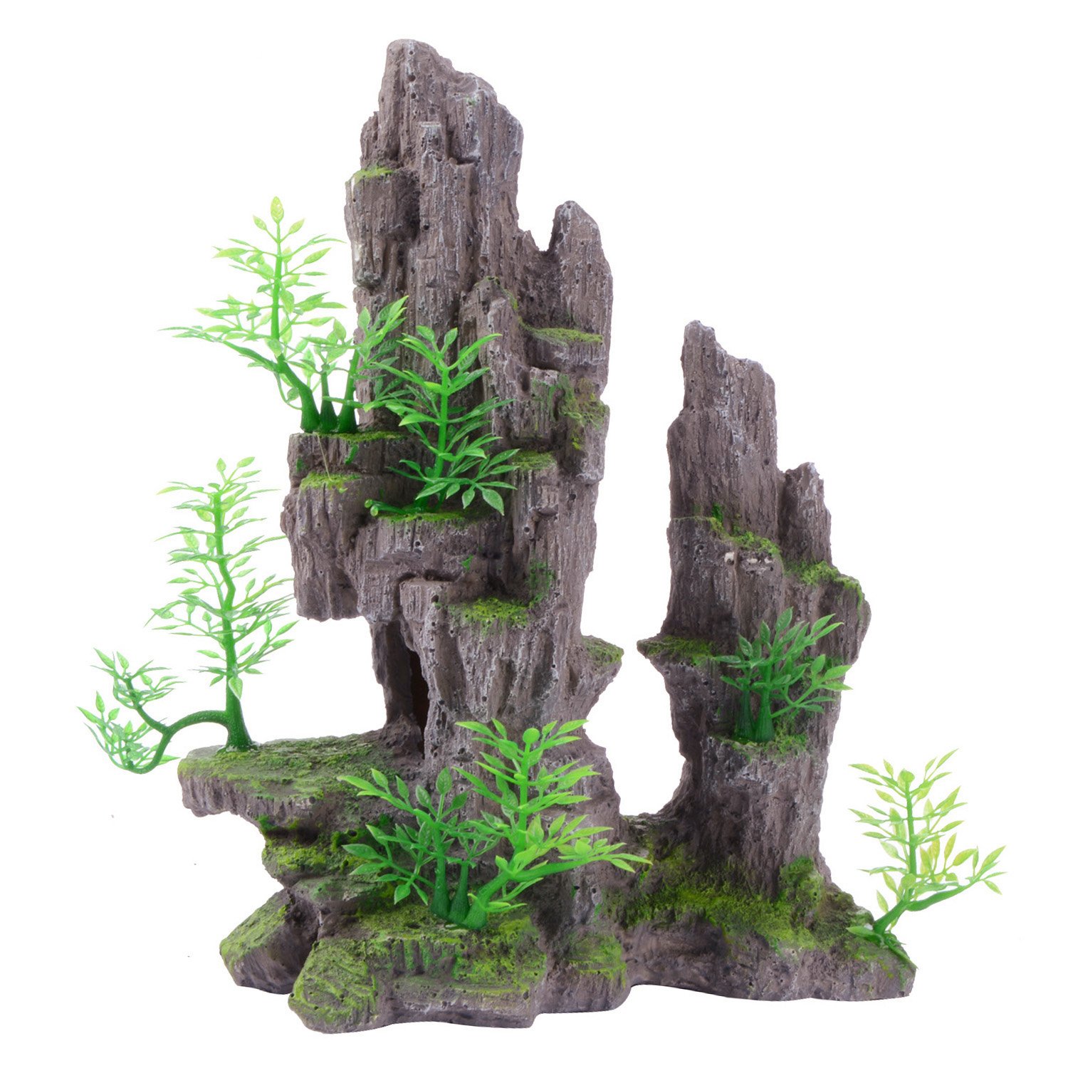 ANMOO Fish Tank Large Rocks Decorations, Aquarium Fake Rock Thematic Ornaments Resin Accessories (9.9"X4.7"X10.2" Inch)