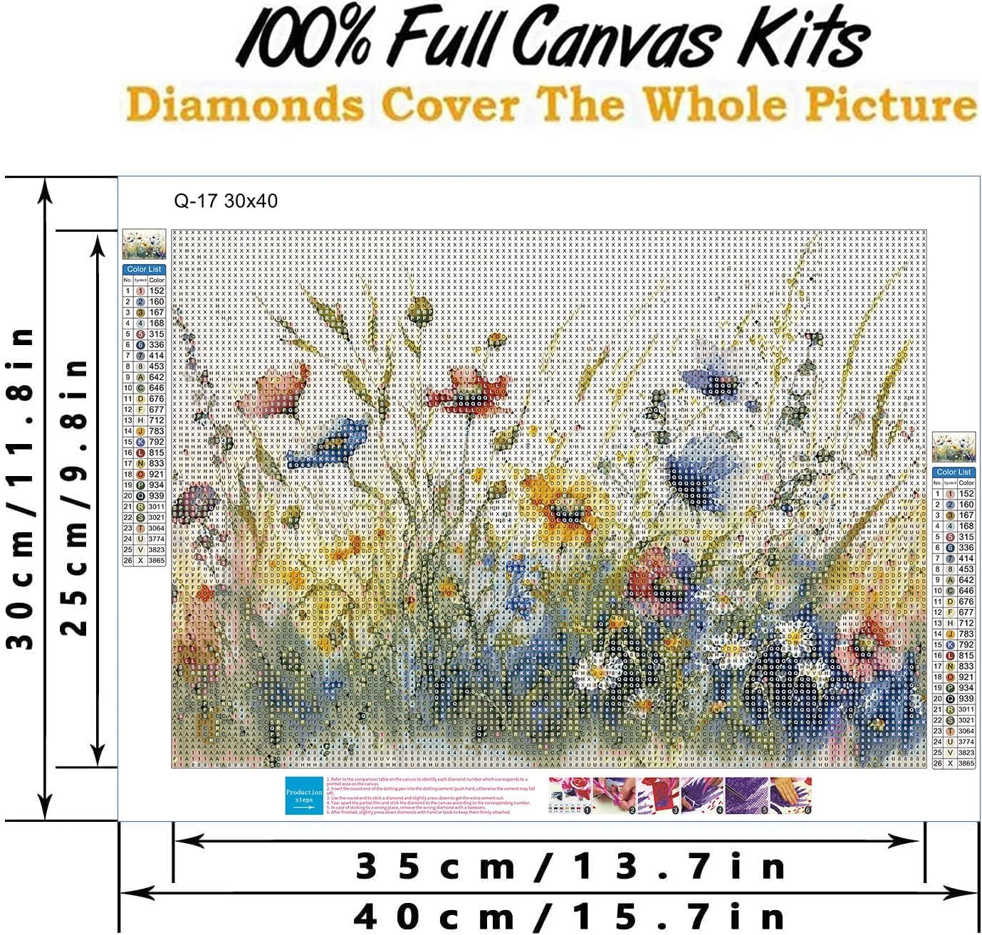 Jakener Diamond Art Kits for Adults,Flower Diamond Painting Kits for Adults DIY 5D Round Full Drill Gem Art and Crafts for Home Wall Decor 30x40cm/12x16in - Image 4