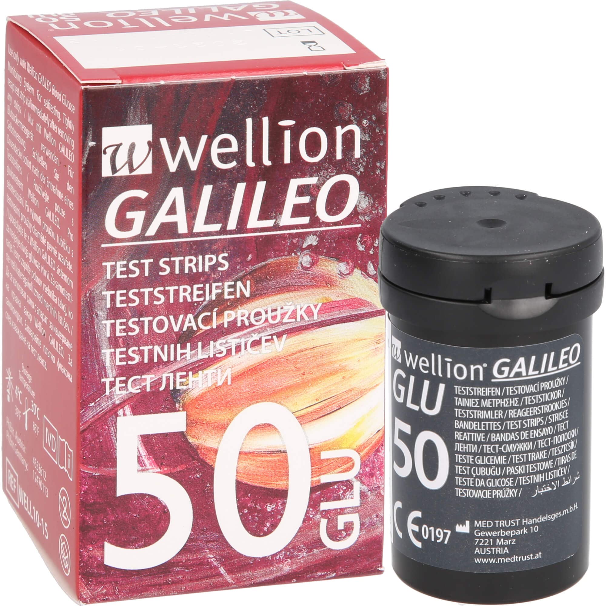 Wellion Galileo Blutzucker-Teststreifen, 50 Stück