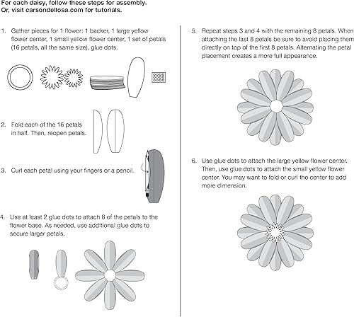 Miniatura 3 de Happily Ever Elementary Retro Remix 4 piezas 3D Daisy decoración de tablón de anuncios con diseño de margaritas con puntos de pegamento para baby