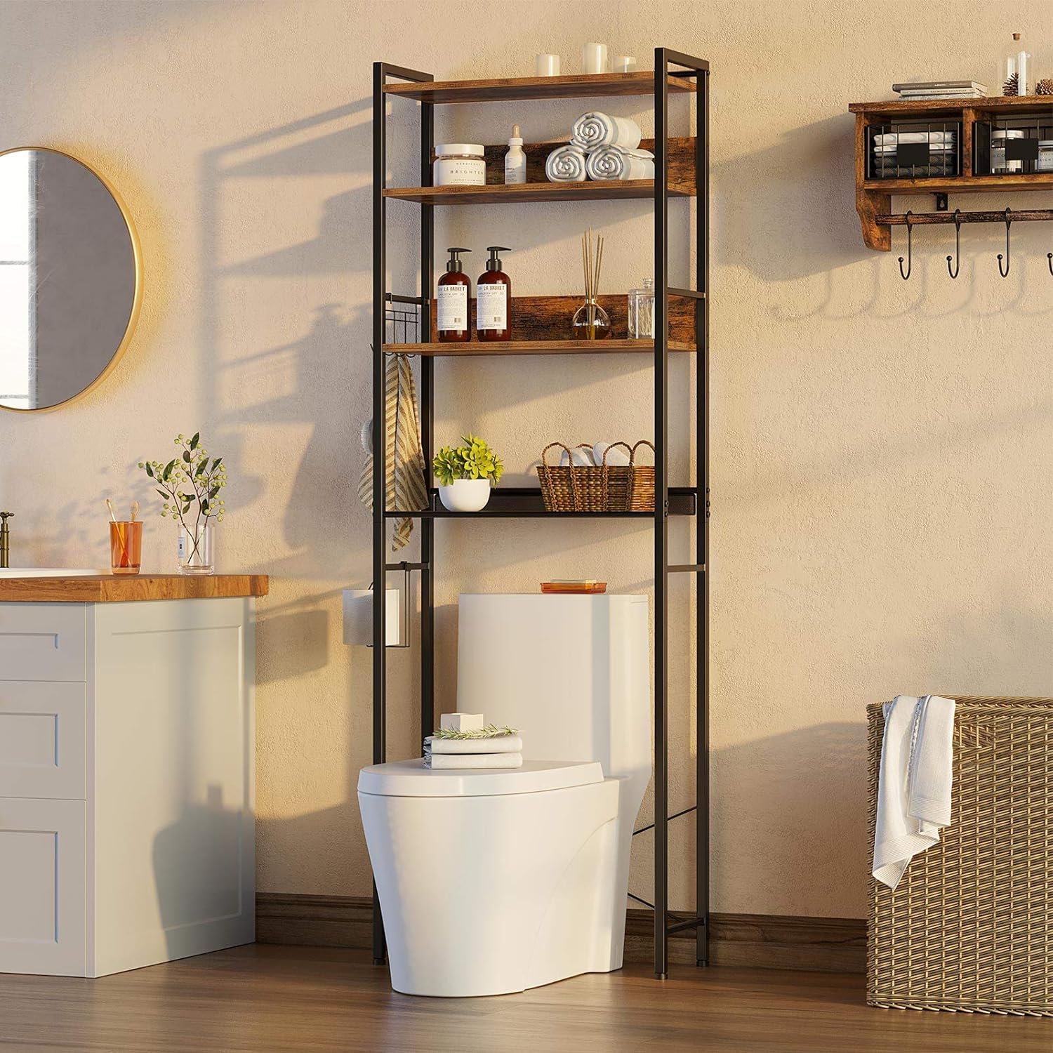 Rolanstar Bathroom Space Saver, 4-Tier Over The Toilet Storage