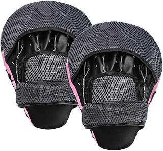Kids Boxing Pads & Focus Pads, Durable & Adjustable Focus Mitts, Premium Punch Mitts with Gift Box, Ideal for Training, Martial Arts, Kickboxing -Pink