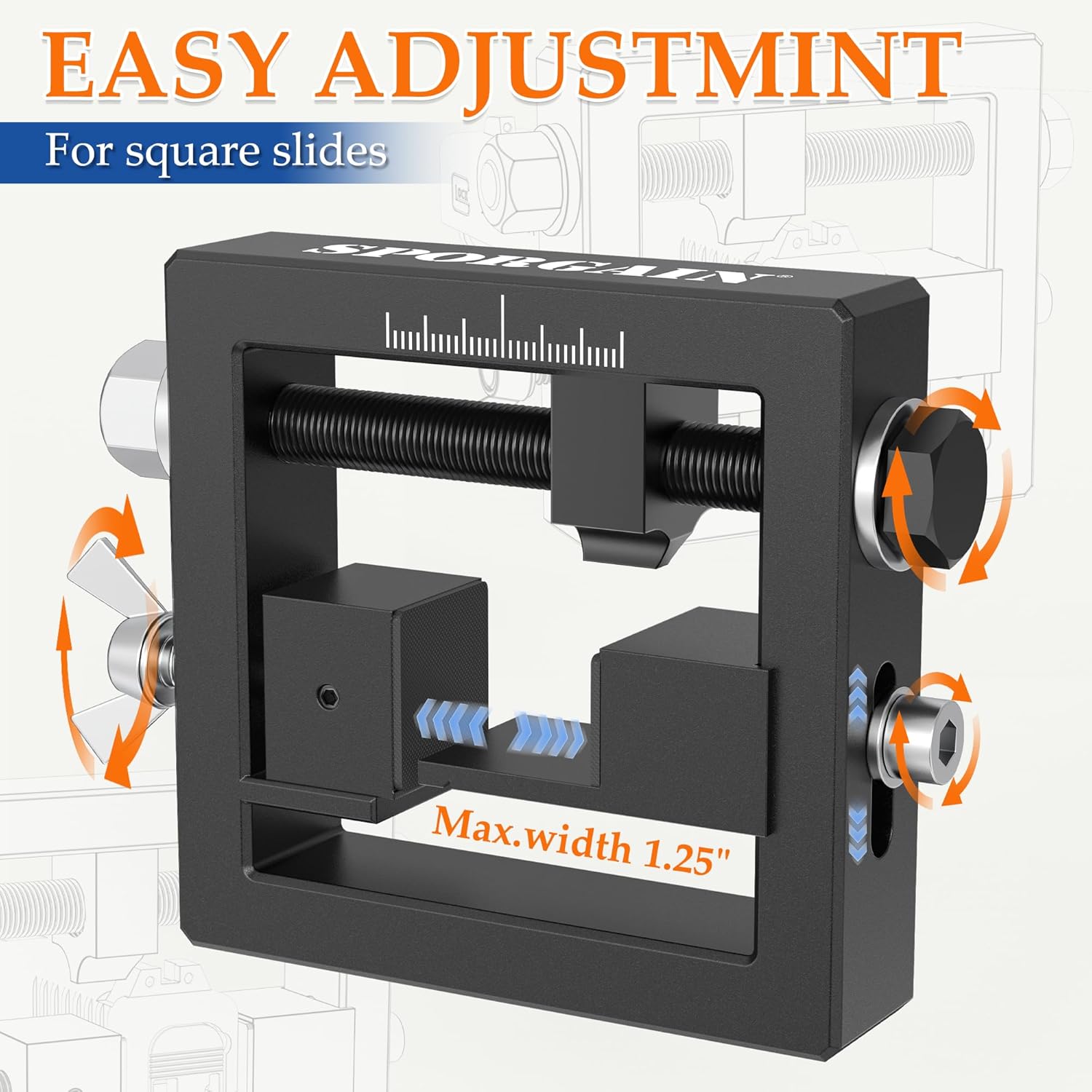 SporGain Pistol Sight Pusher Tool with Heavy-Duty Design Compatible with Glock 19/43 and Similar Models, Fits Square Slides for Rear Sight Removal and Adjustment, Gold