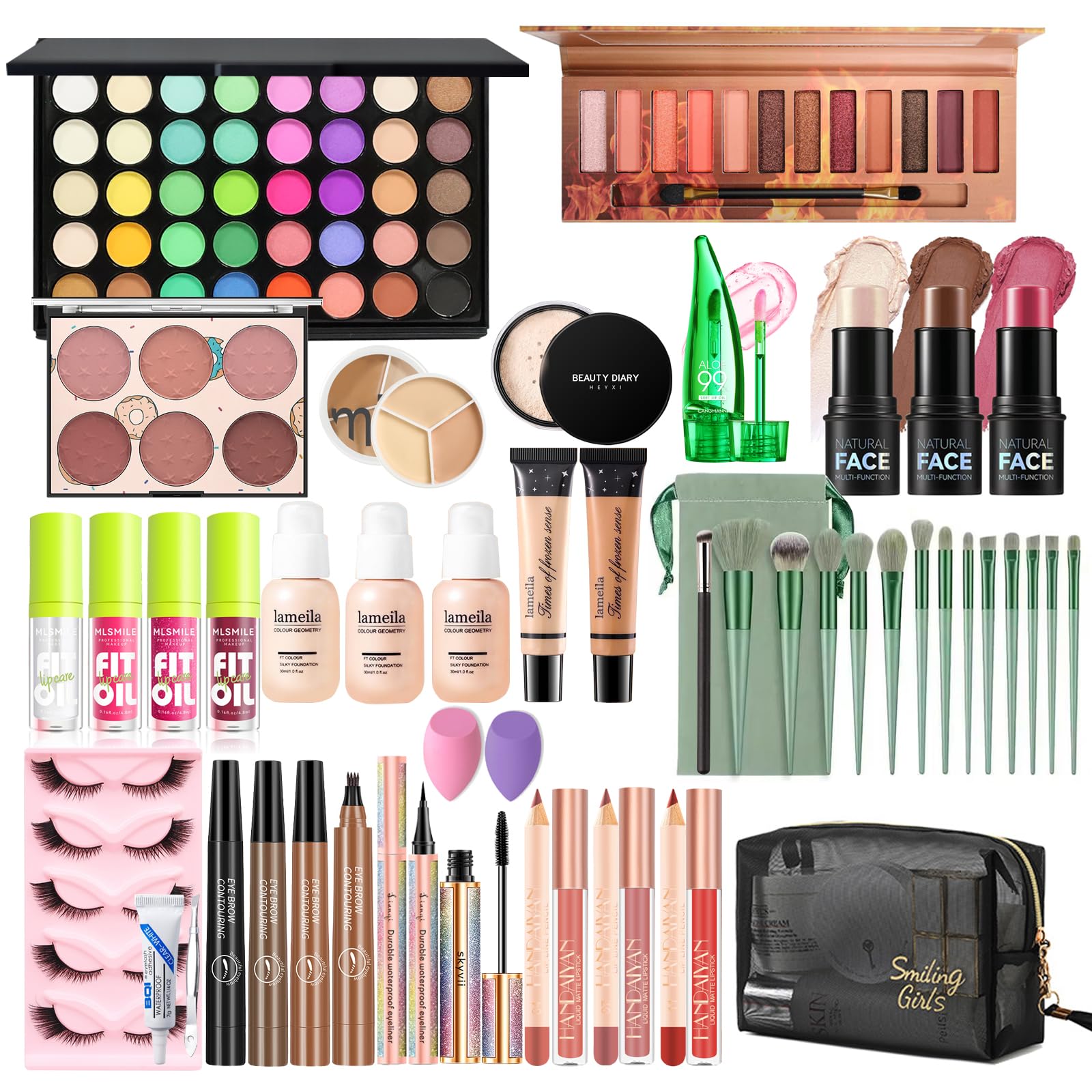 Kit de maquillage pour adolescentes & femmes, kit de maquillage de voyage, ensemble de maquillage portable pour débutants et professionnels, ensemble cosmétique comprenant fond de teint-02 Style