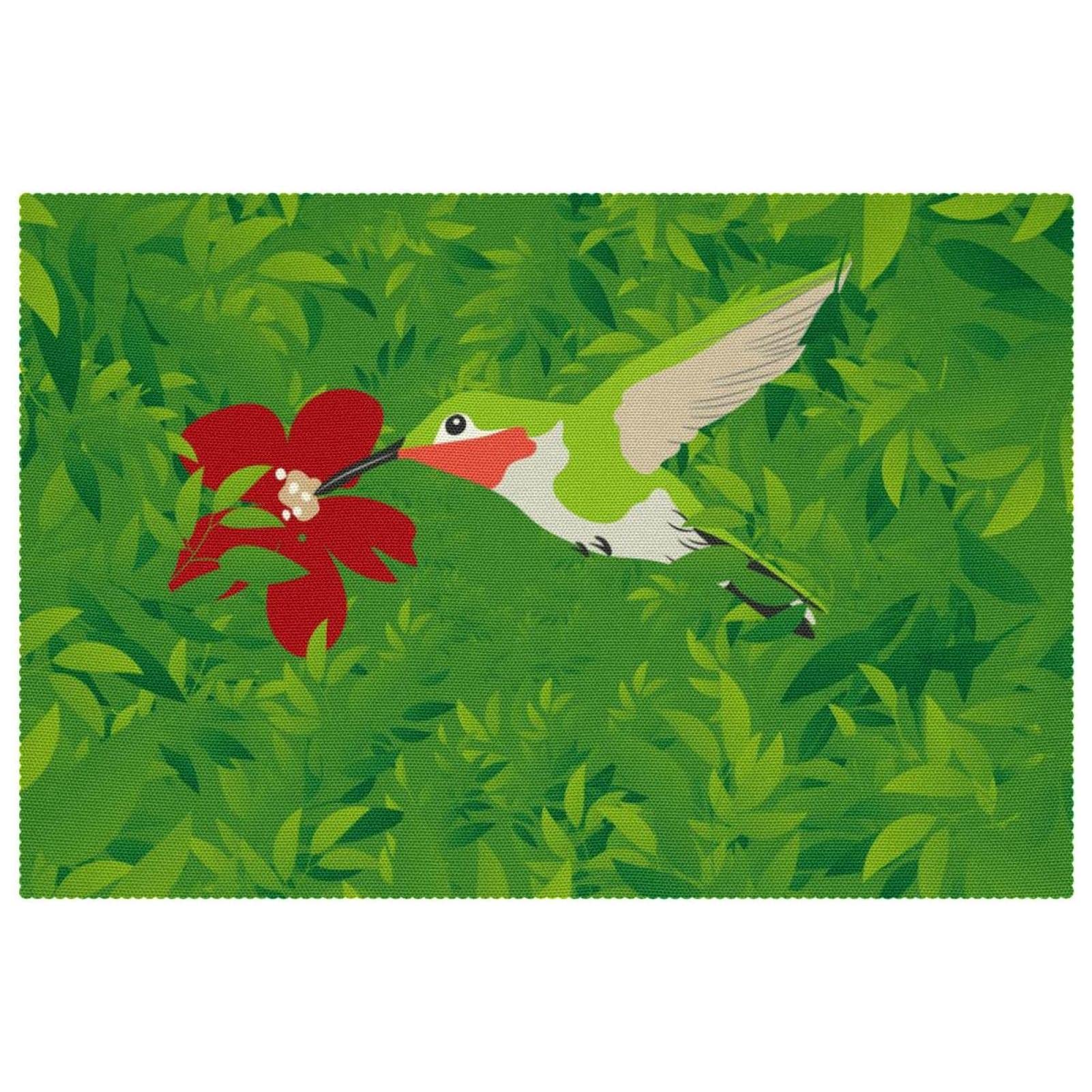Set de table colibri aux finitions soignées et imprimé floral haute définition
