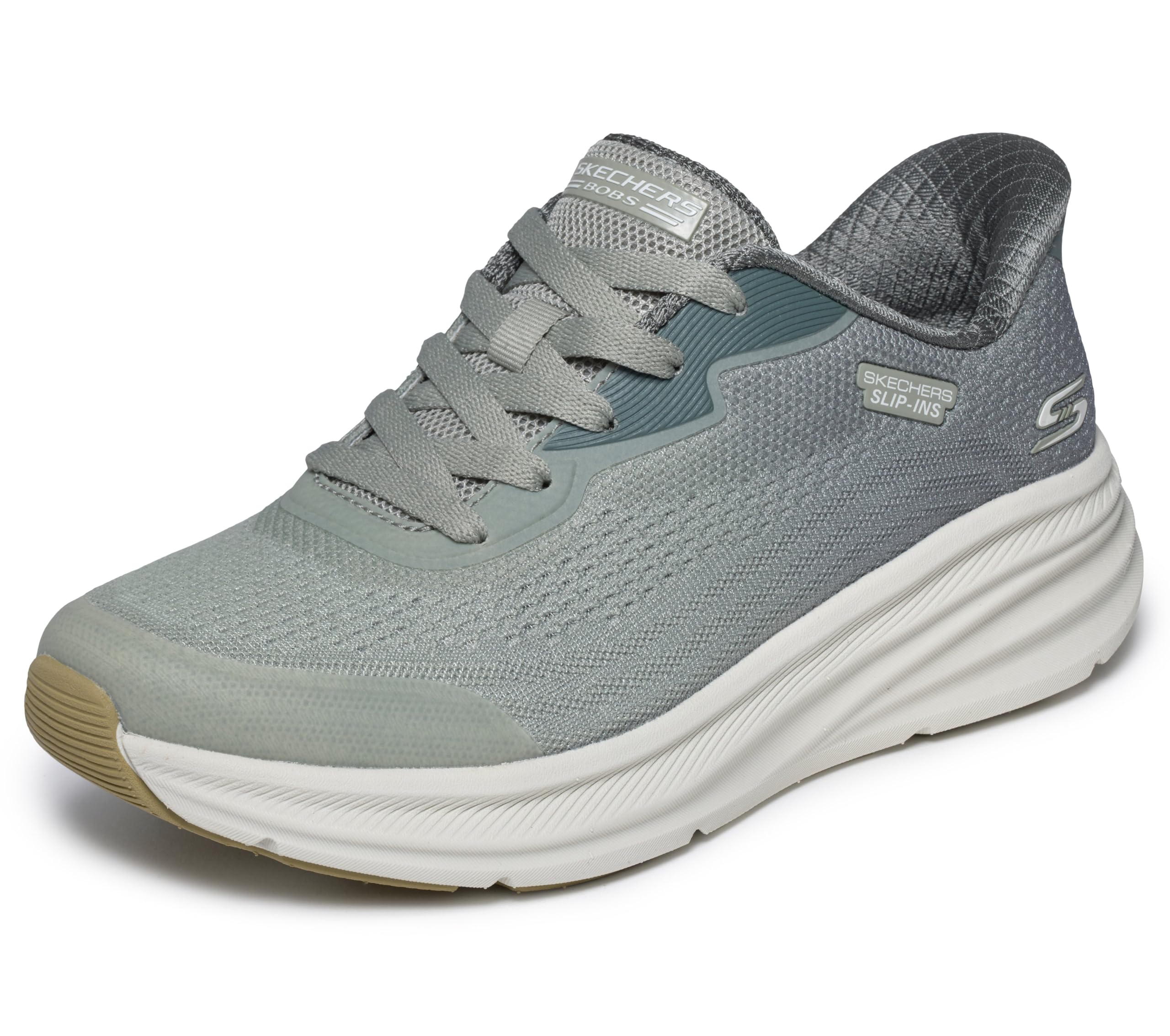 Skechers Women's BOBS Skillz AIRY Stride Trainers, Olive, 5.5 UK