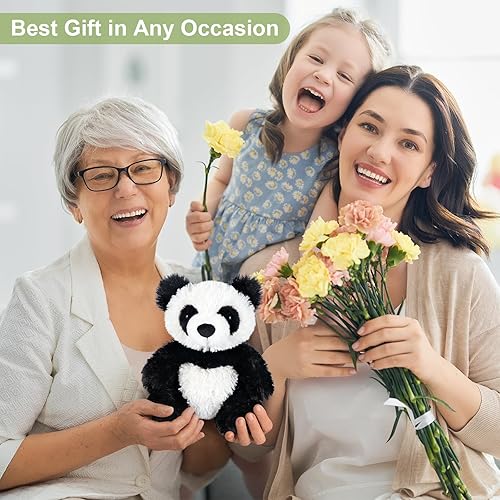 Miniatura 5 de Peluches de panda cálidos, almohadillas térmicas para microondas para calambres, ansiedad y alivio del estrés, peluches de panda con aroma a