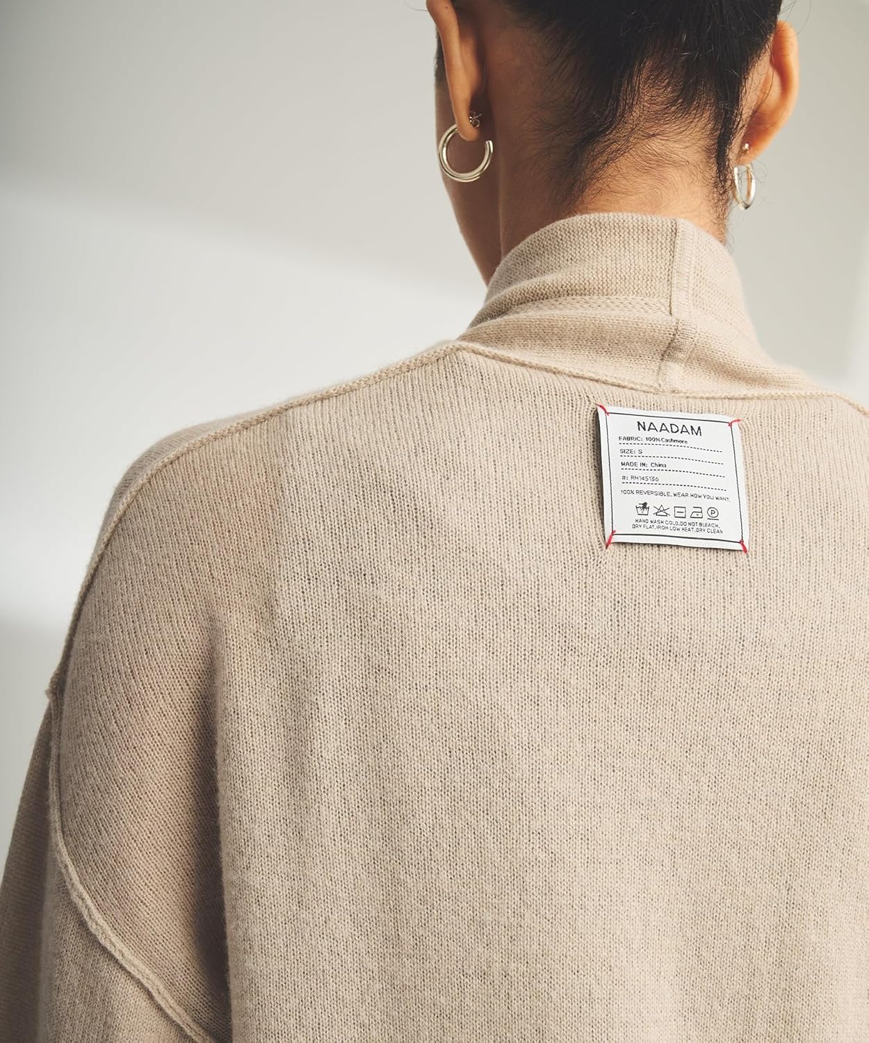 NAADAM Womens Lightweight Reversible Cashmere Shawl Duster - Image 3