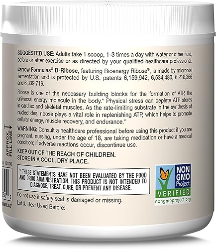 Miniatura 8 de Jarrow Formulas D-Ribosa en polvo - 7.05 oz - Apoya la recuperación muscular, la energía y la resistencia - 100% puro - Aproximadamente 90 porciones