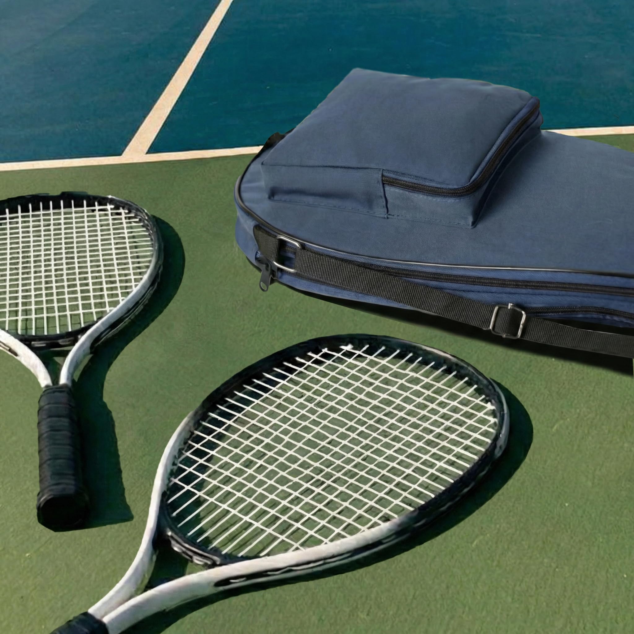 Alephnull Squash Tasche für 2 Schläger Doppelte Squash Schläger Hülle Unabhängige Schichten Squash-Schlägertasche mit Reißverschlusstasche und Fächern Gepolsterte Squashtasche