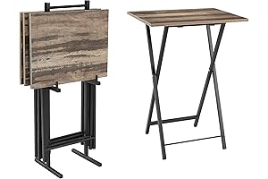 JOIN IRON Foldable TV Trays for Eating Set of 4 with Stand