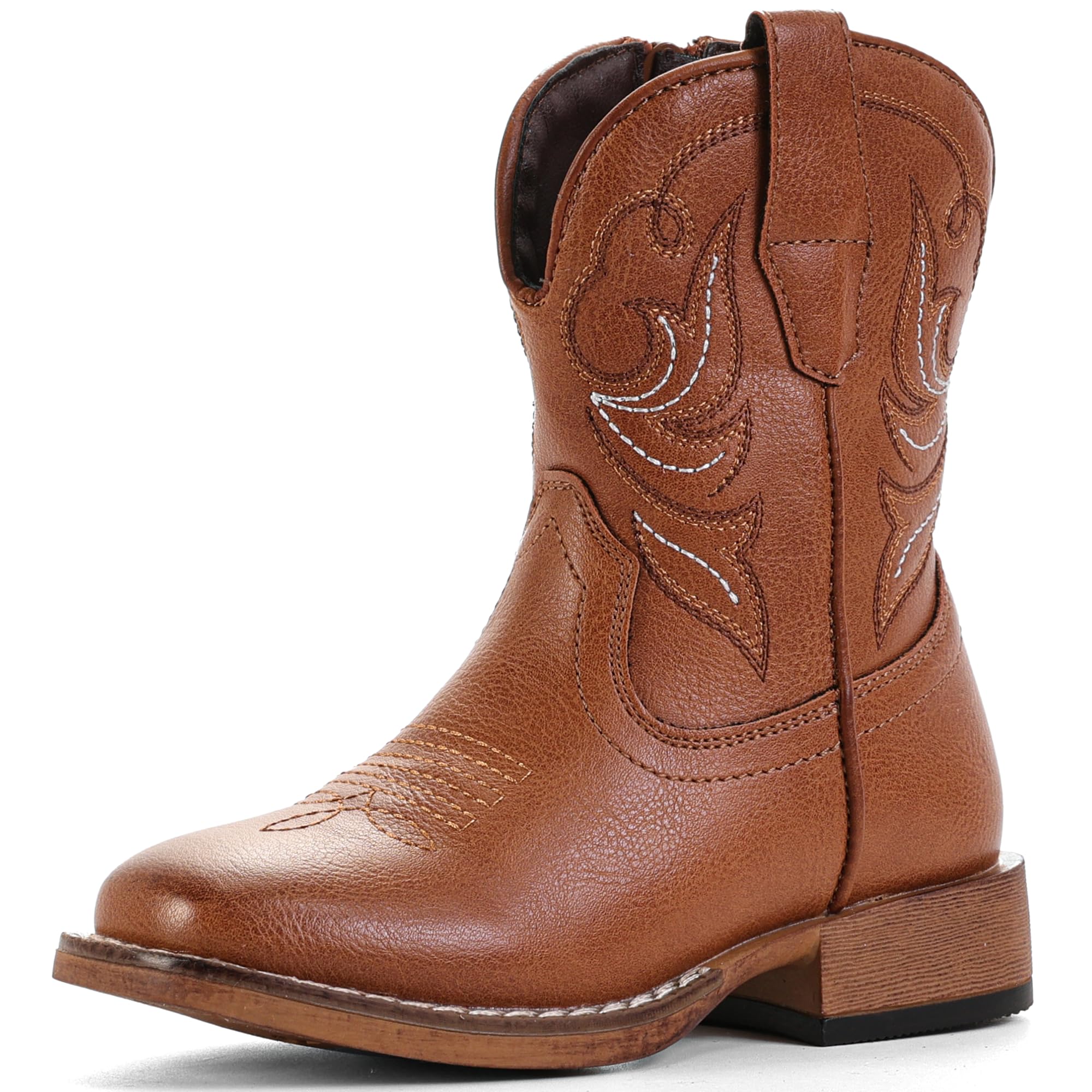 Girls Cowgirl Boots Toddler Boys Cowboy Boots for Kids Western Square Toe Riding Mid Calf Boot — view 8