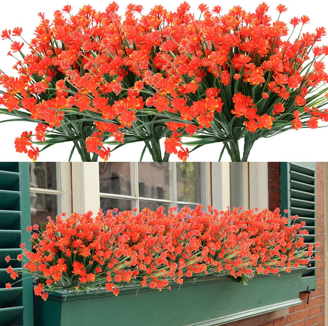24 Bundles Artificial Flowers, Fake Artificial Greenery UV Resistant No Fade Faux Plastic Plants for Wedding Bridle Bouquet Indoor Outdoor Home Garden Kitchen Office Table Vase (Purple)