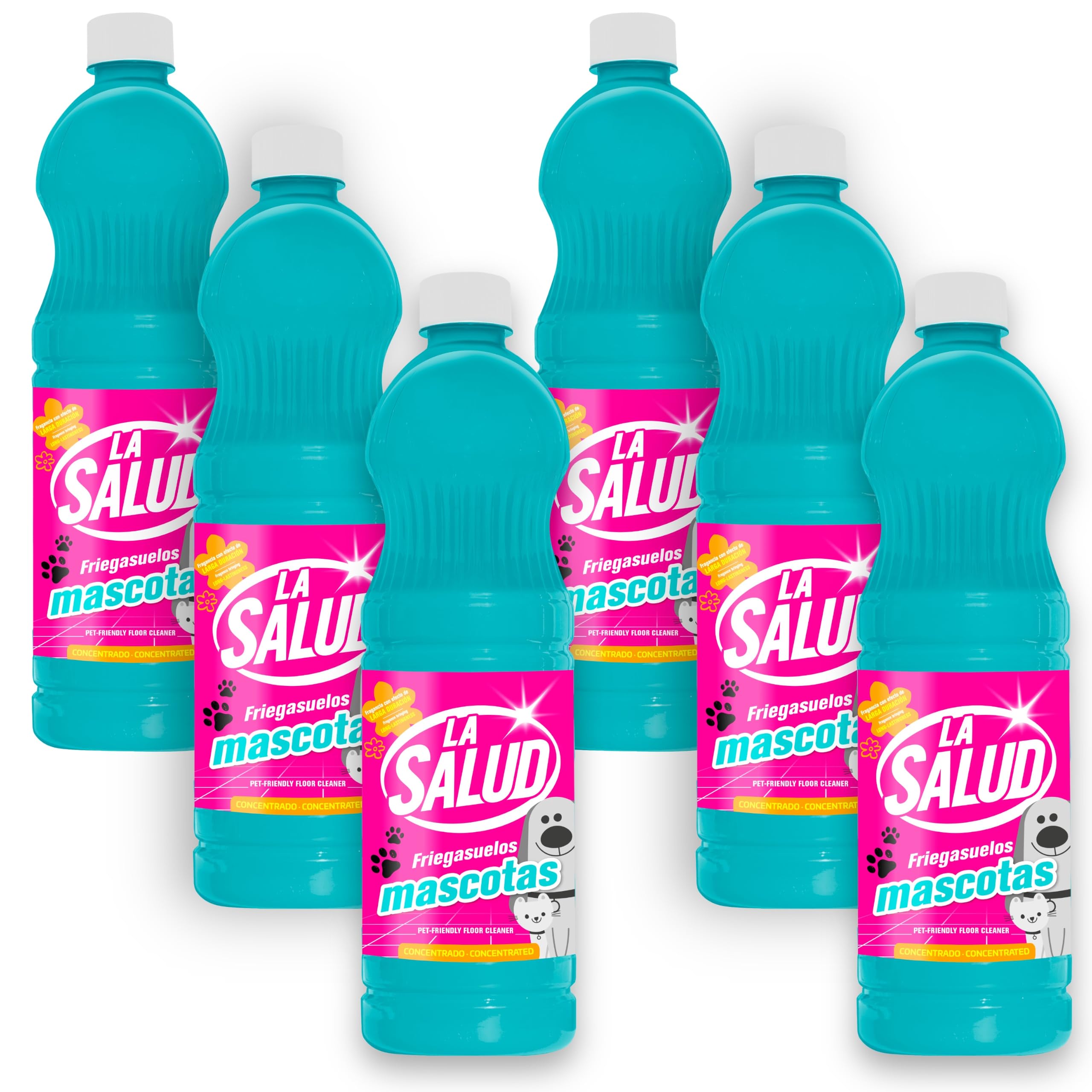 La Salud Detergente Concentrato per Pavimenti Animali Domestici, Confezione da 6L | Profumo Duraturo | Per Famiglie con Cani e Gatti | Formato Convenienza da 6 Litri