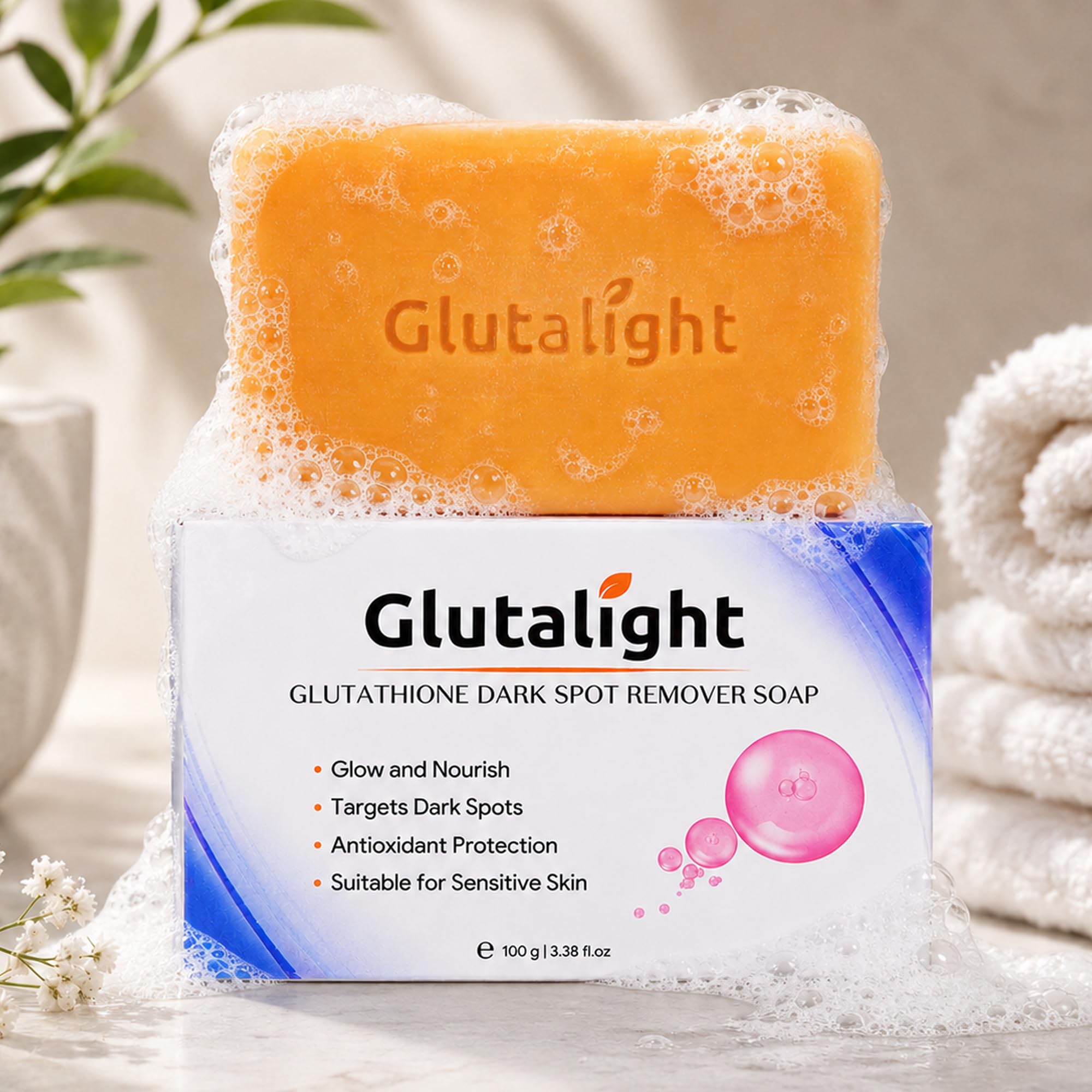 Glutalight Glutathione Dark Spot Remover Soap | Korean Skincare Hydrating Soap | Hyaluronic Acid, Niacinamide & Ceramide | Achieve Glass Skin Glow