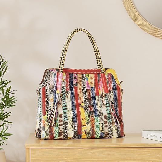 Amazon | [Segater] 本革 マルチカラートートバッグ レディース 大きめ