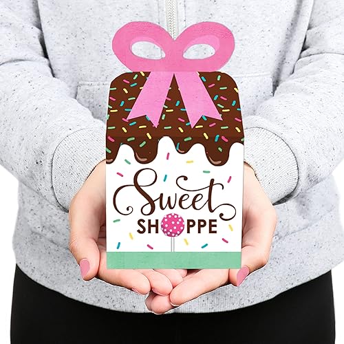 Miniatura 7 de Big Dot of Happiness Sweet Shoppe - Cajas de regalo cuadradas para dulces y panadería para fiesta de cumpleaños o baby shower, juego de 12