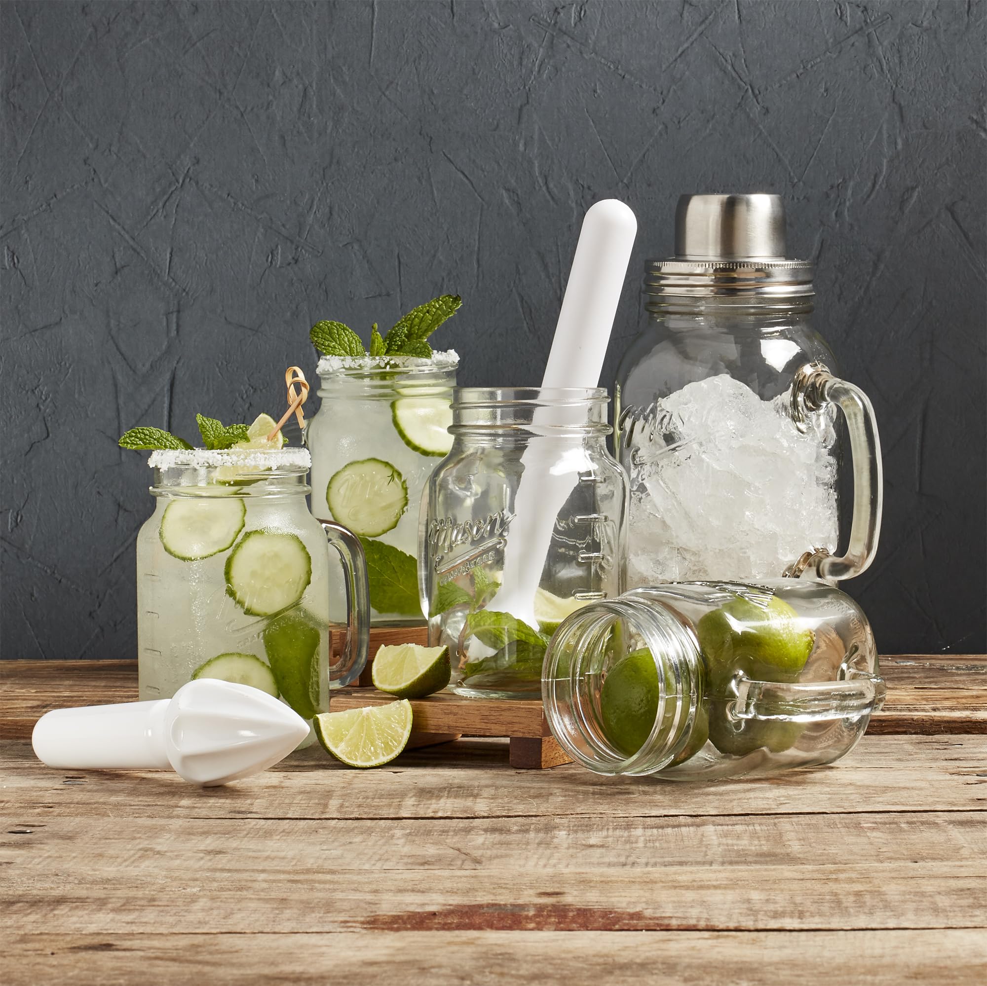 Amazon.com | Mason Craft & More 7-Piece Glass Drinkware Bar Set