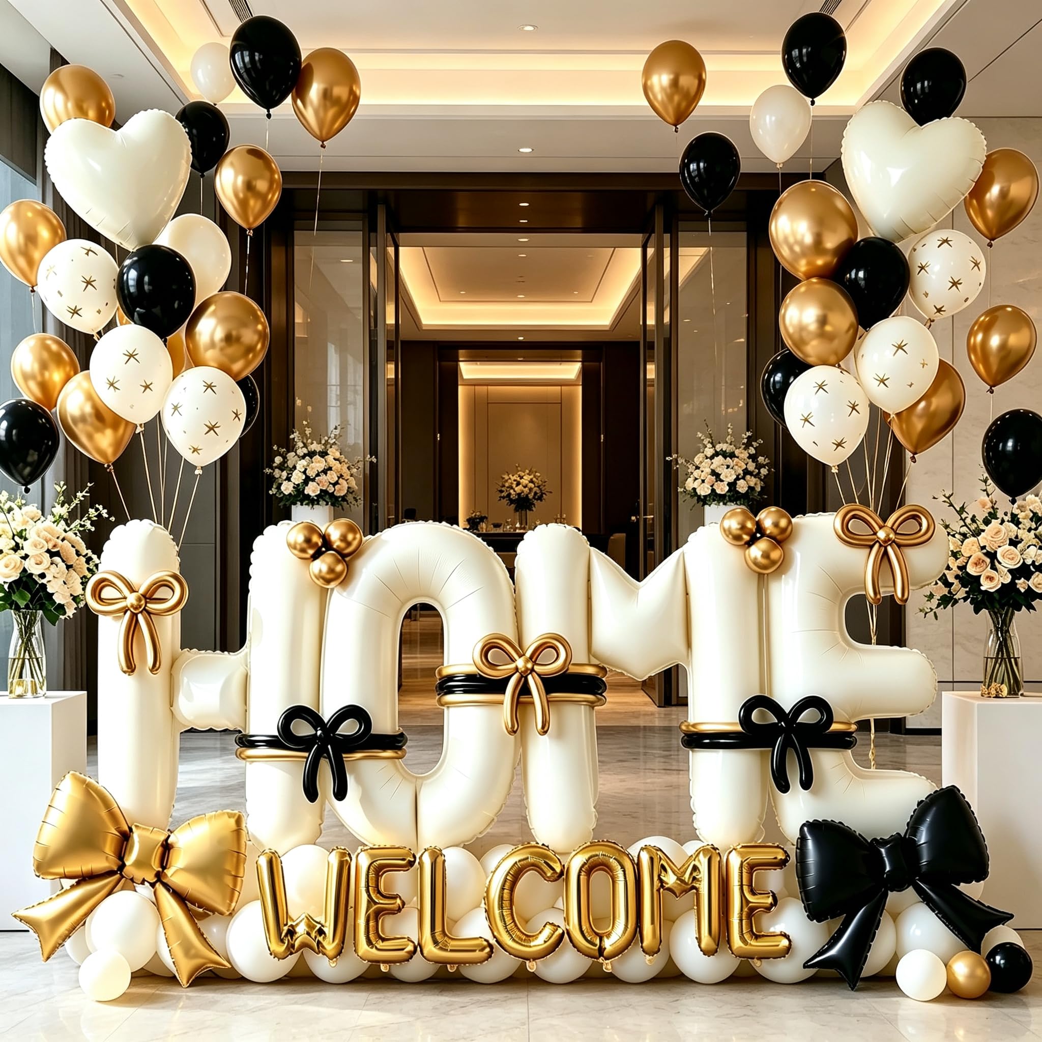 Housewarming Party Decorations 40Inch Beige Welcome Home Balloon Banner