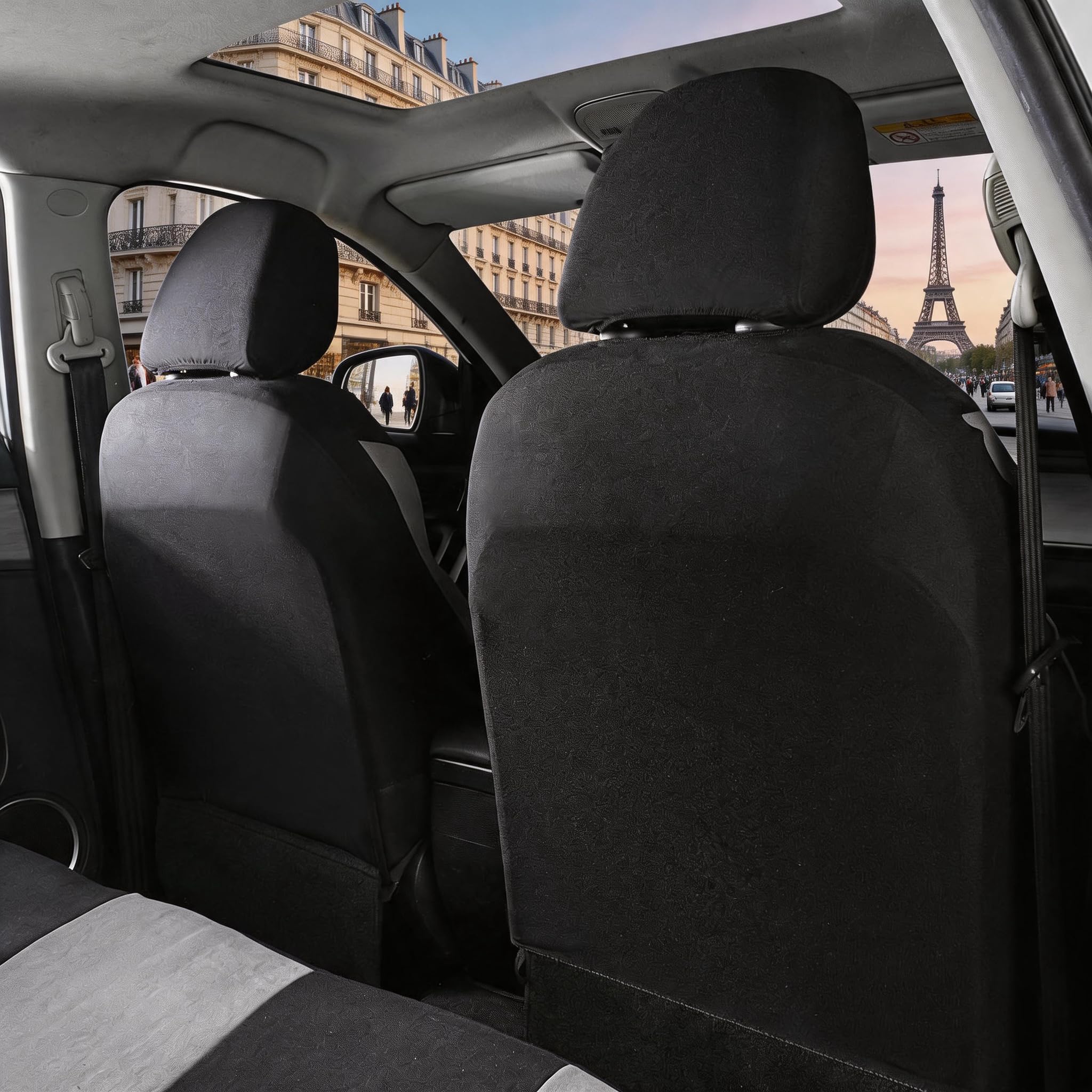 Lot complet de 5 housses de siège , respirante, résistante à l'usure, lavable en machine, en tissu polyester, Pour Dacia Duster Jogger Logan Logan Stepway Sandero Sandero Stepway, intérieur de voiture
