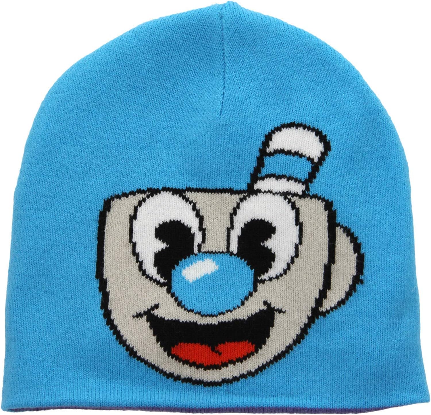 elope Cuphead Mugman Reversible Knit Beanie Hat Adults Kids Blue