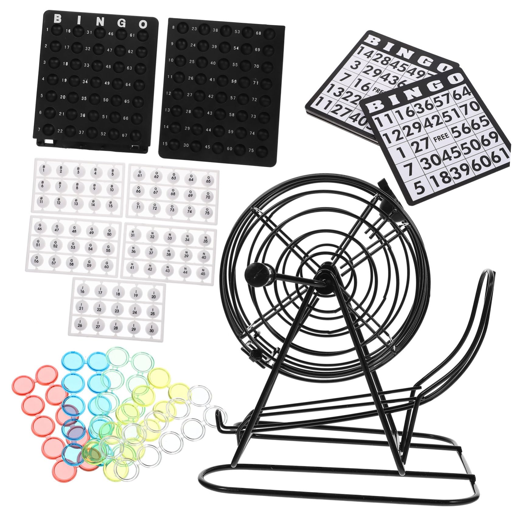 Jeu de Loterie Manuel Bingo en Fer Noir pour Table